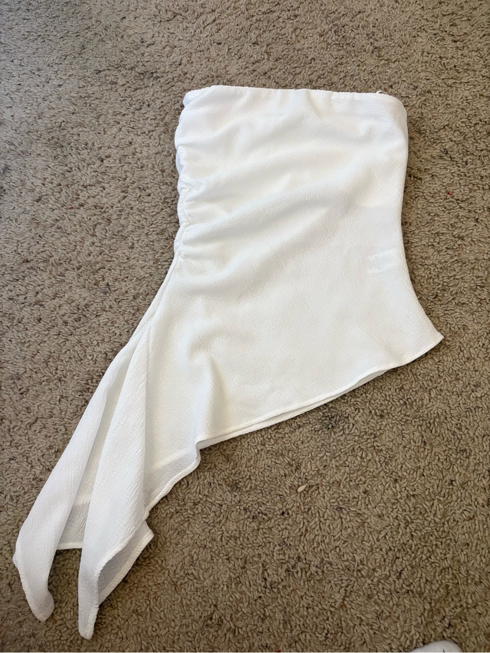 White Asymmetric Ruffle Women's Skirt